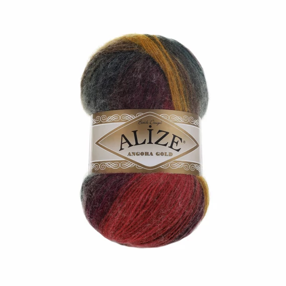 Angora Gold Batik 3368 - mustár-zöld-lila