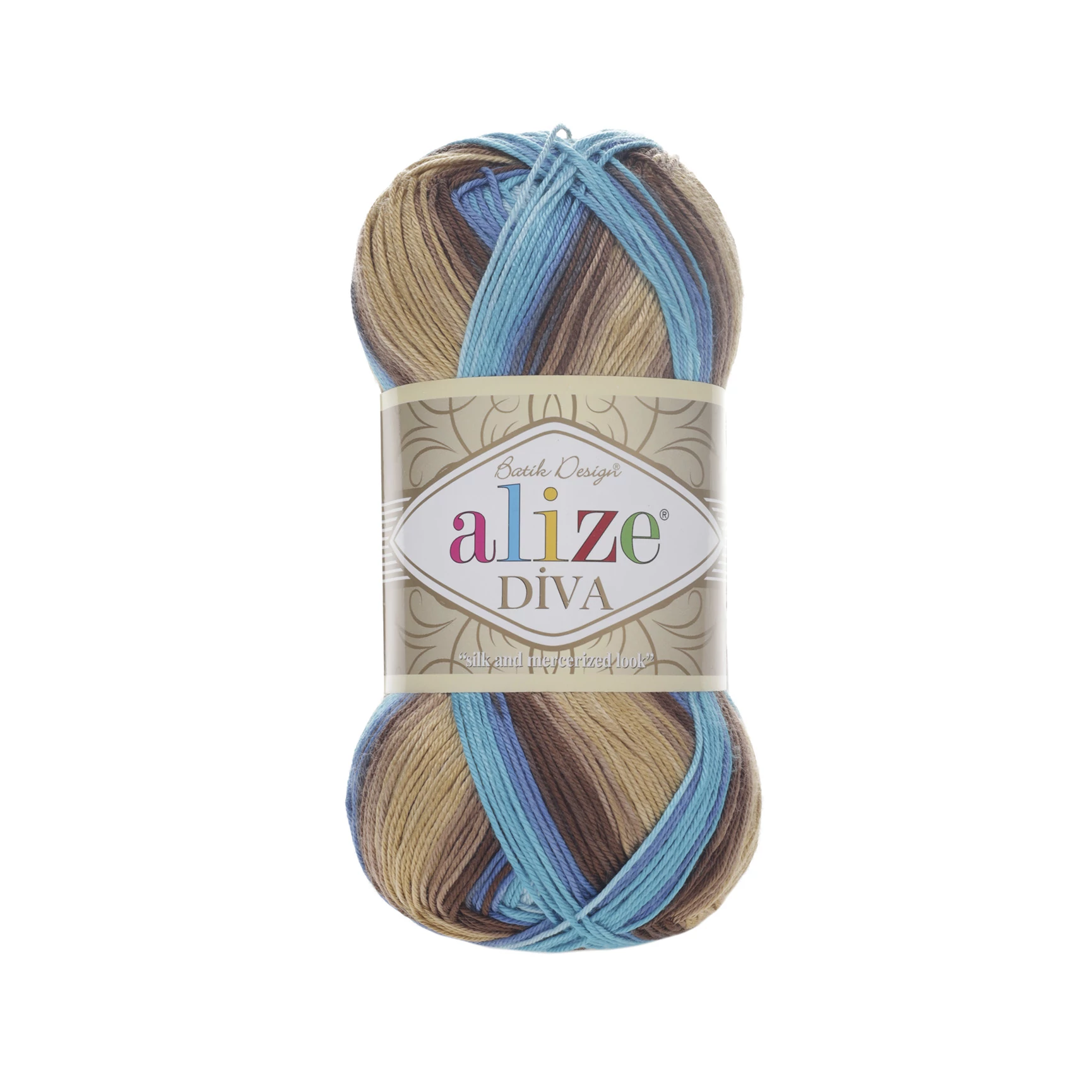 Diva Batik 3243 - világoskék-sötétkék-világosbarna-sötétbarna színátmenets